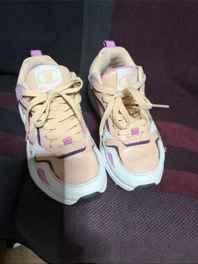 Champion Peach, White & Purple Retro Runner Sneakers
